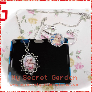 Super Sonico すーぱーそに子 anime Cabochon Necklace and Bracelet Set
